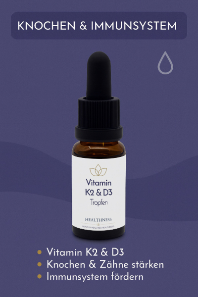 Preview: Vitamin-K2-D3 im Braunglas als Tropfen color - Healthness