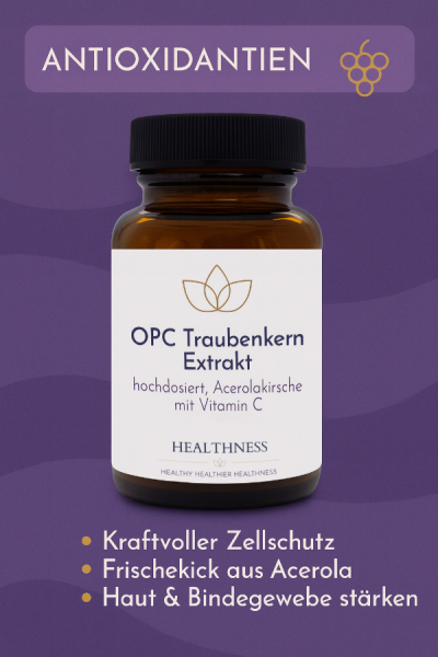 Preview: OPC grape seed extract in amber glass farbig – Healthness